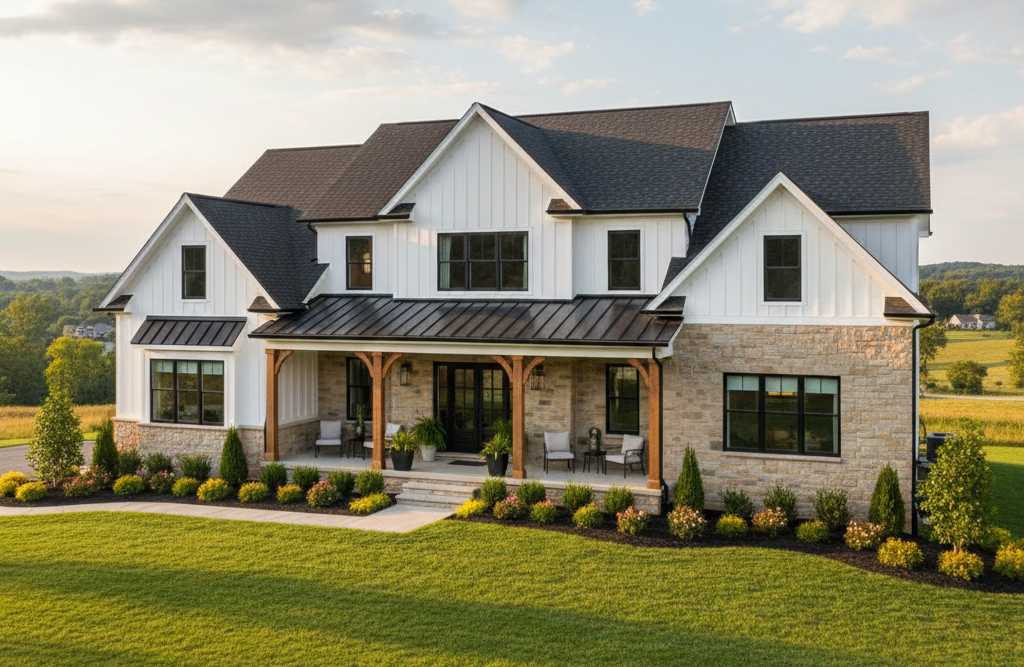 Completed custom home in Susquehanna Valley PA - the final result of a successful build