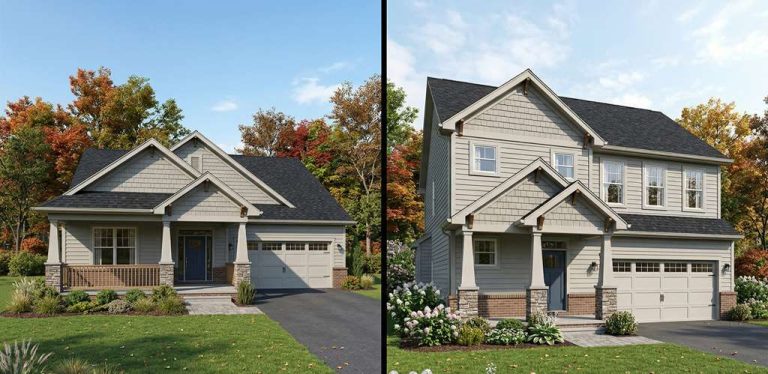Ranch vs two-story home comparison in Florida neighborhood